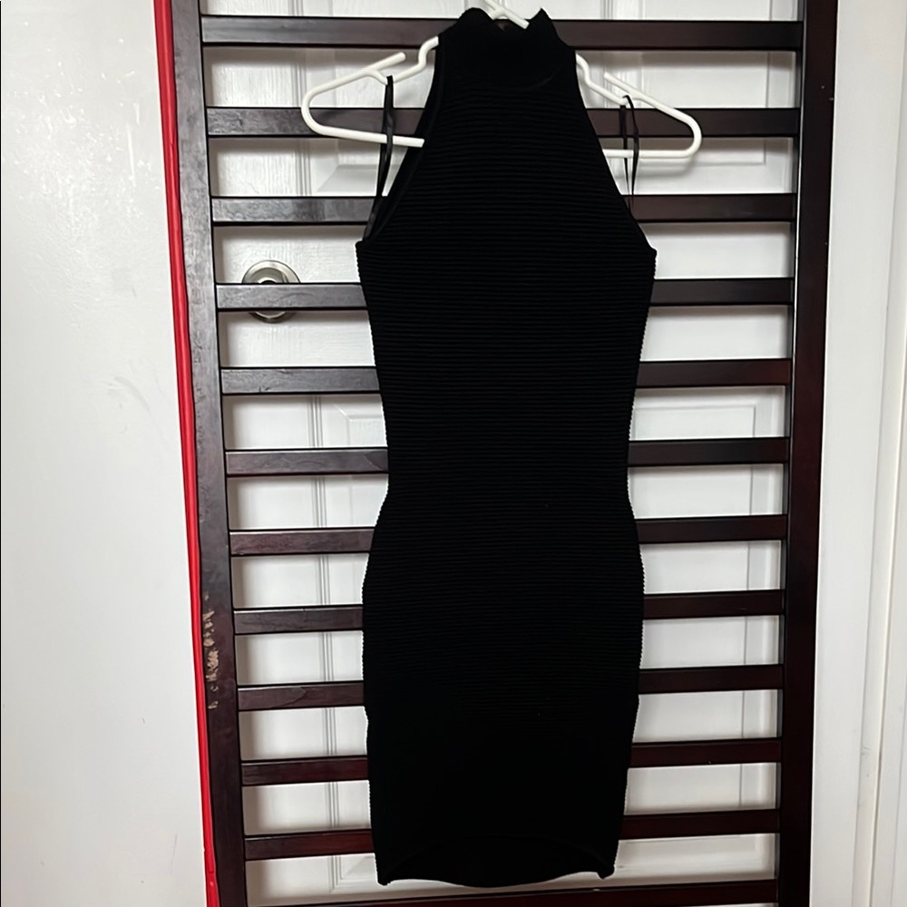 Black Bodycon Halter Backless Dress for Cocktail